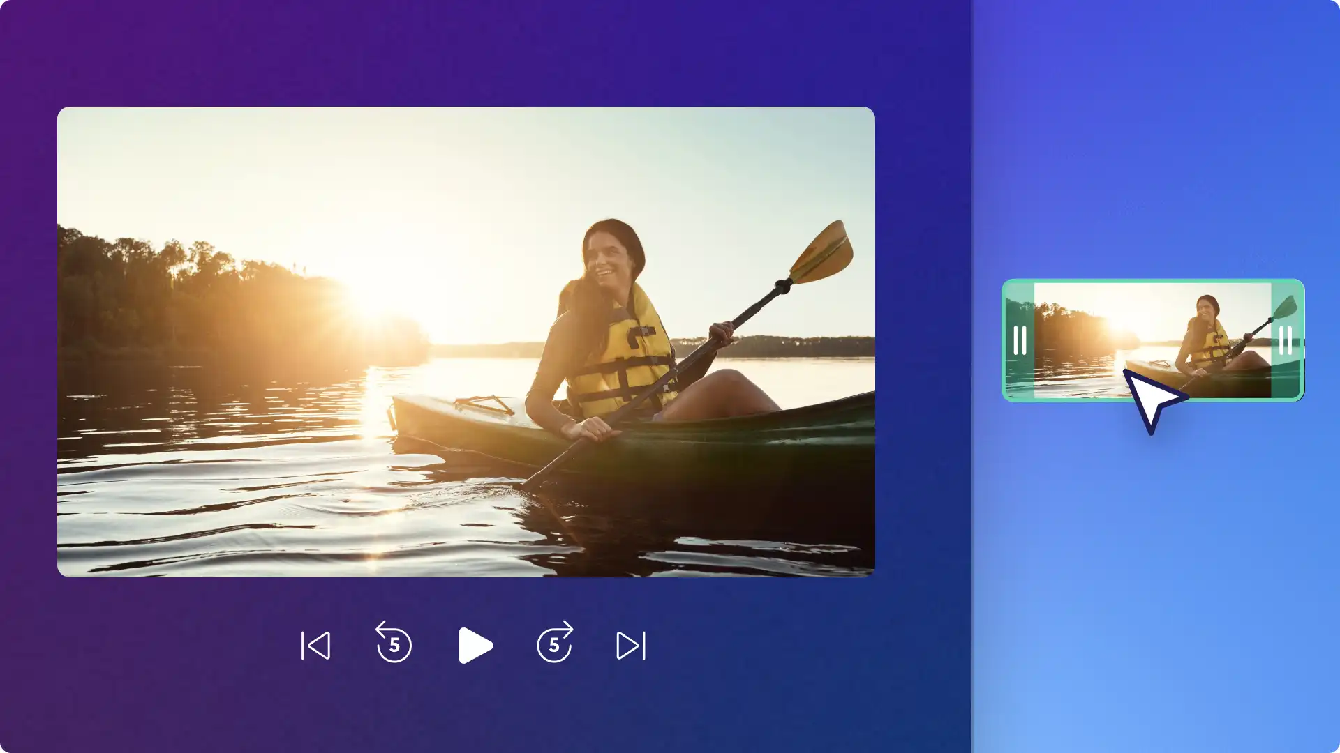 A user selecting a video clip in Clipchamp.
