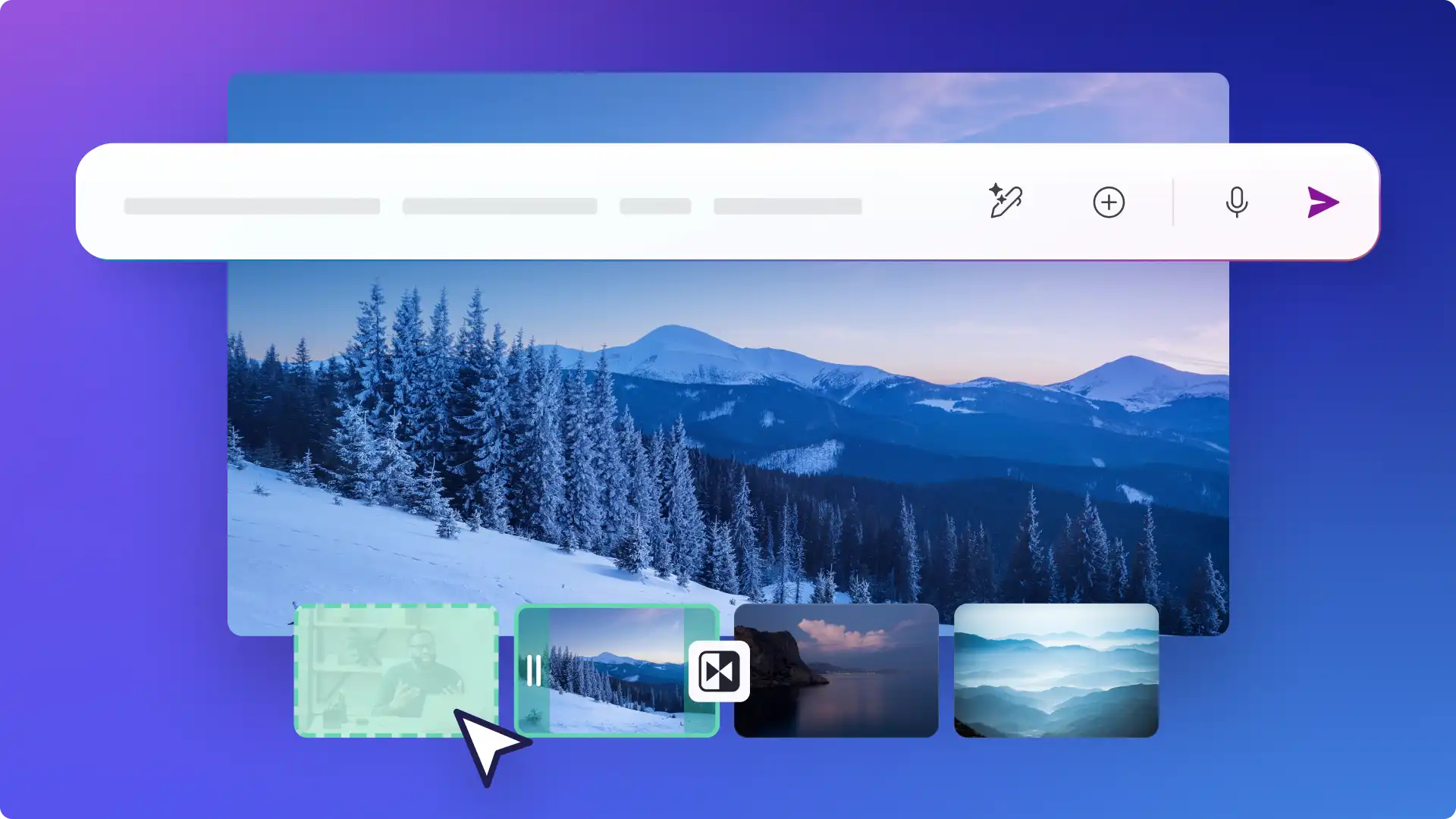 Seorang pengguna sedang mencipta papan cerita video menggunakan AI dan editor video Clipchamp