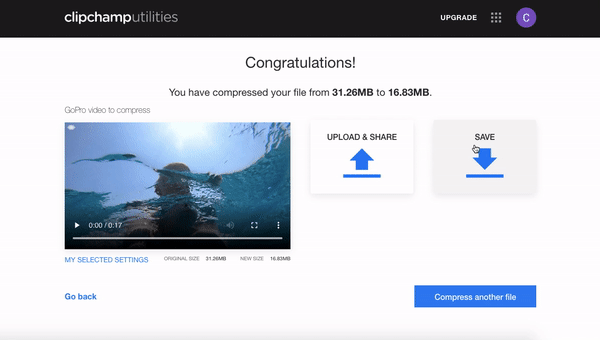 Save video-How to use an online GoPro video editor (Mac and PC)-Clipchamp blog
