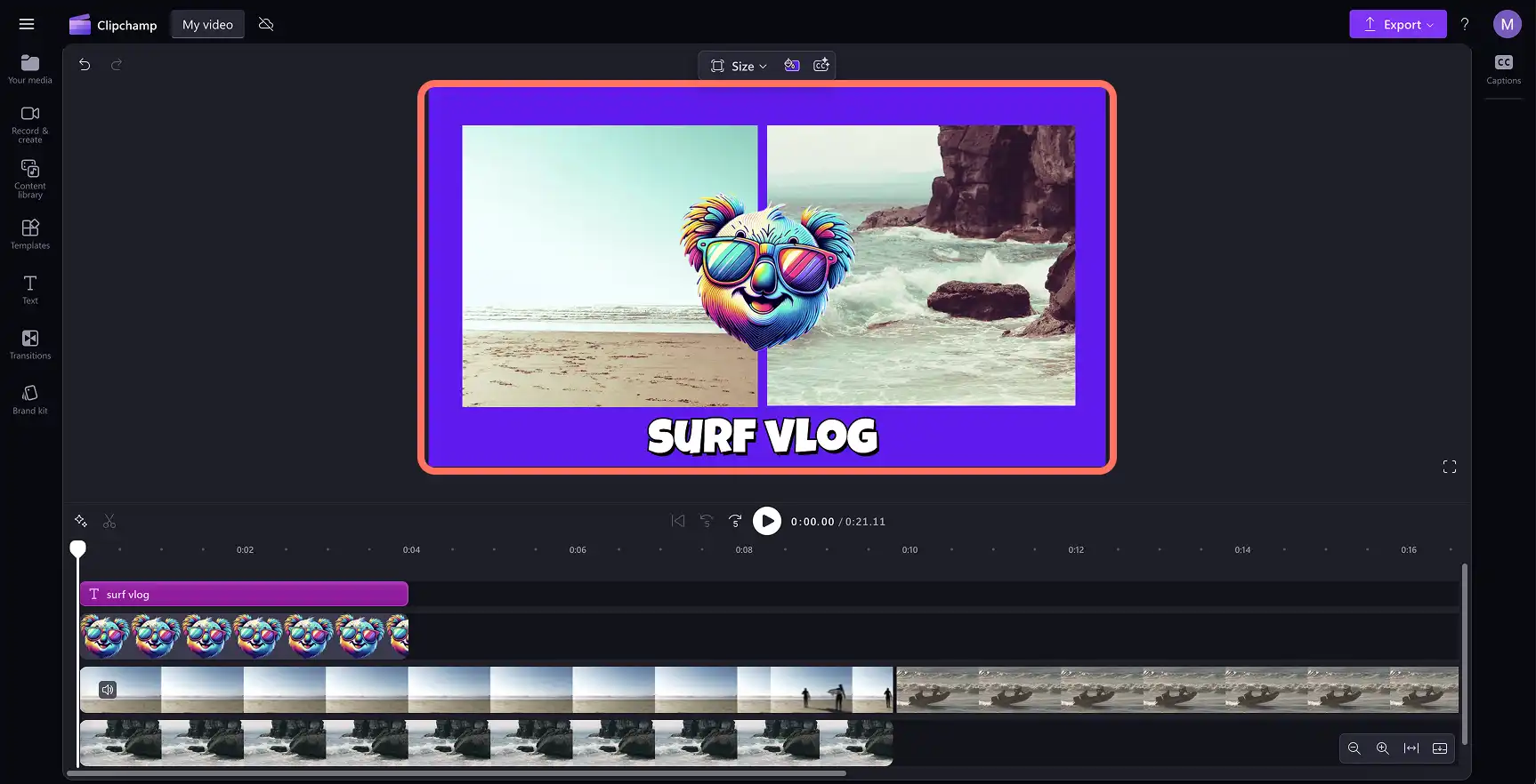 Một người dùng đang thêm nền màu đồng nhất vào video trong Clipchamp