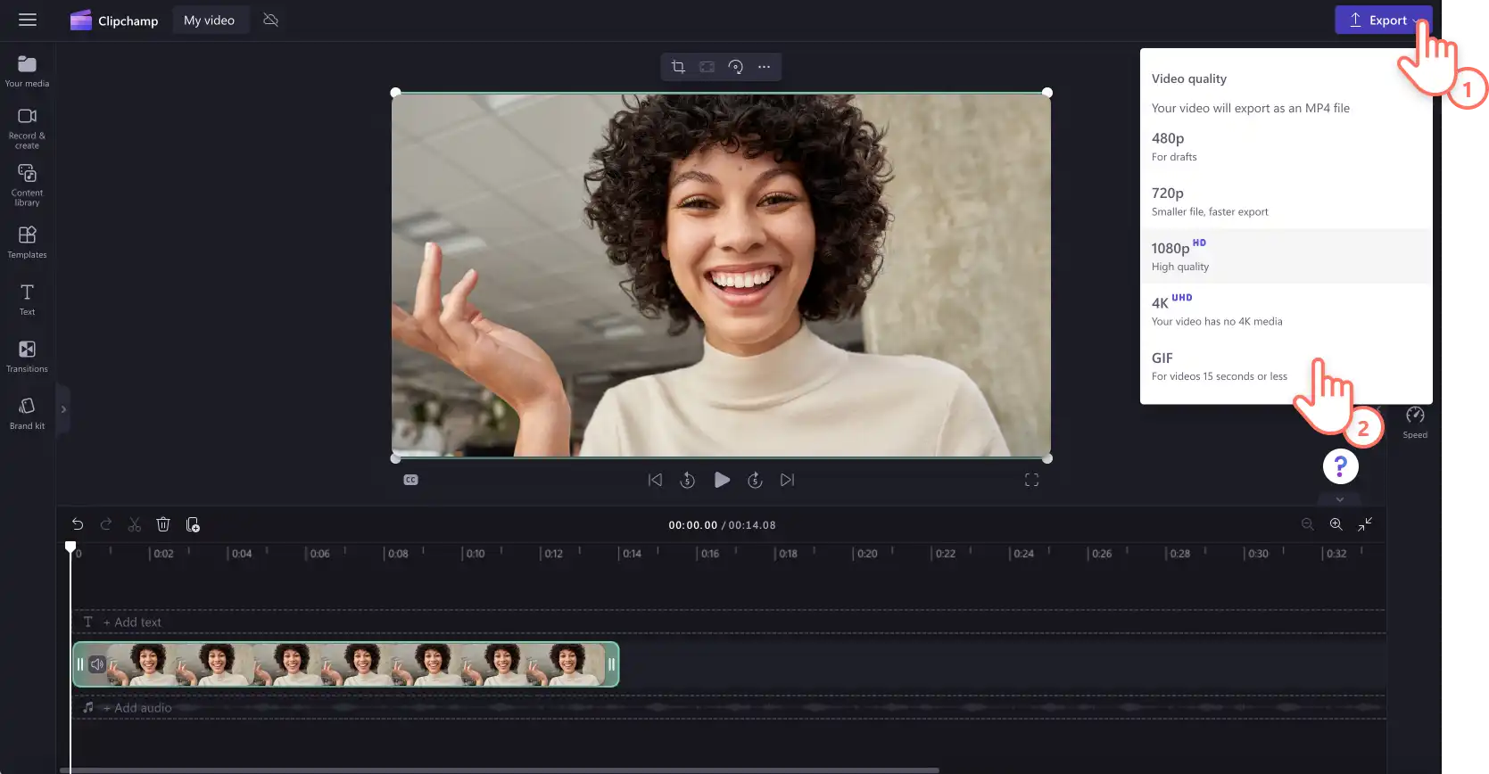 Sådan gemmes en GIF af høj kvalitet i Clipchamp GIF-maker