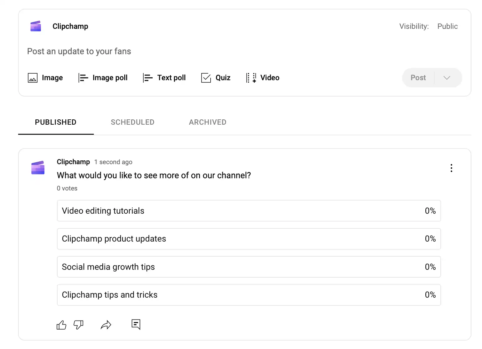 Step 3. Post your YouTube poll