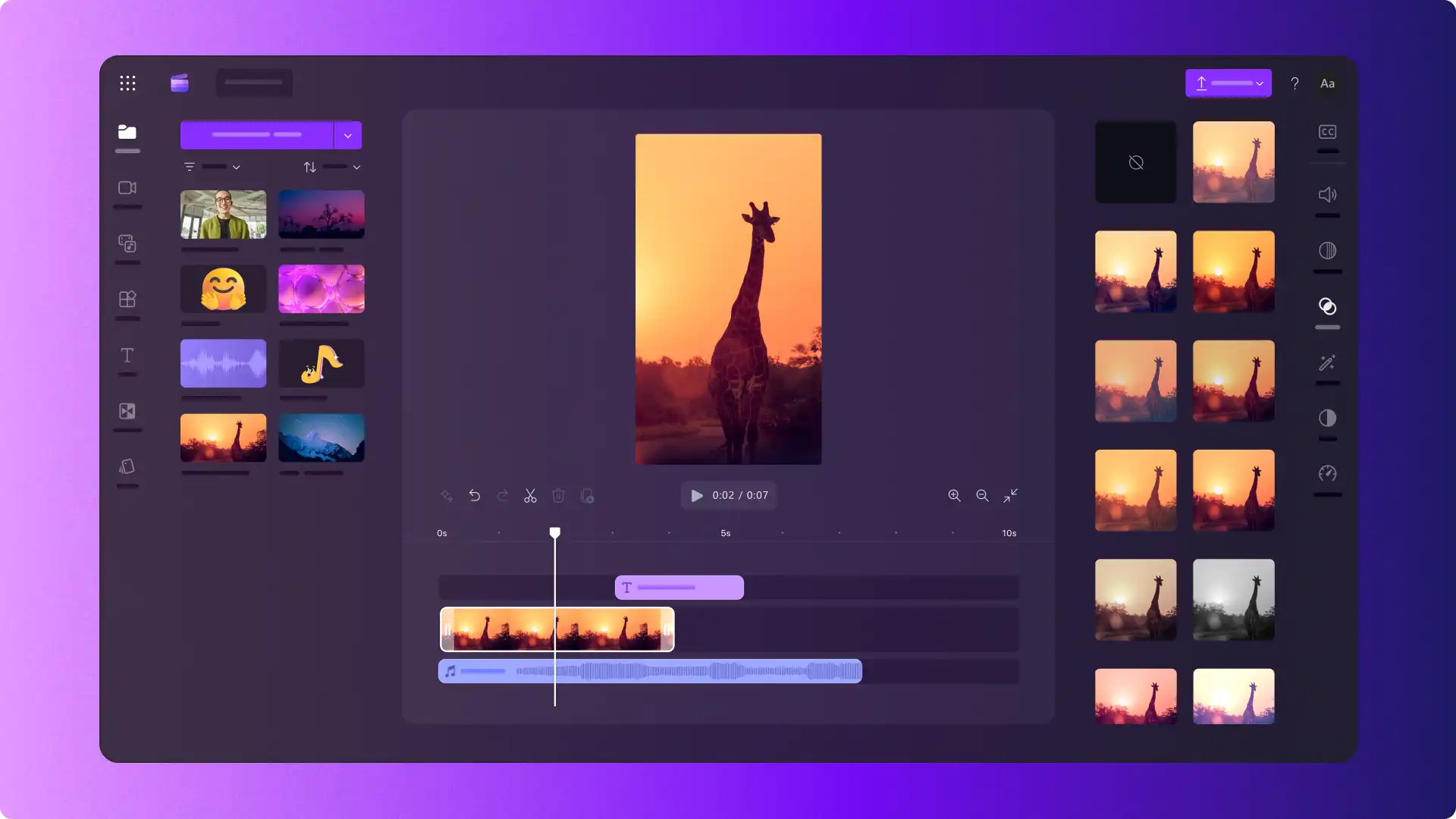 Seorang pengguna mengedit video TikTok dalam Clipchamp. 