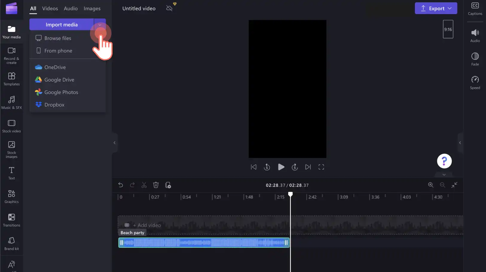 Langkah 4. Mengimpor media di Clipchamp