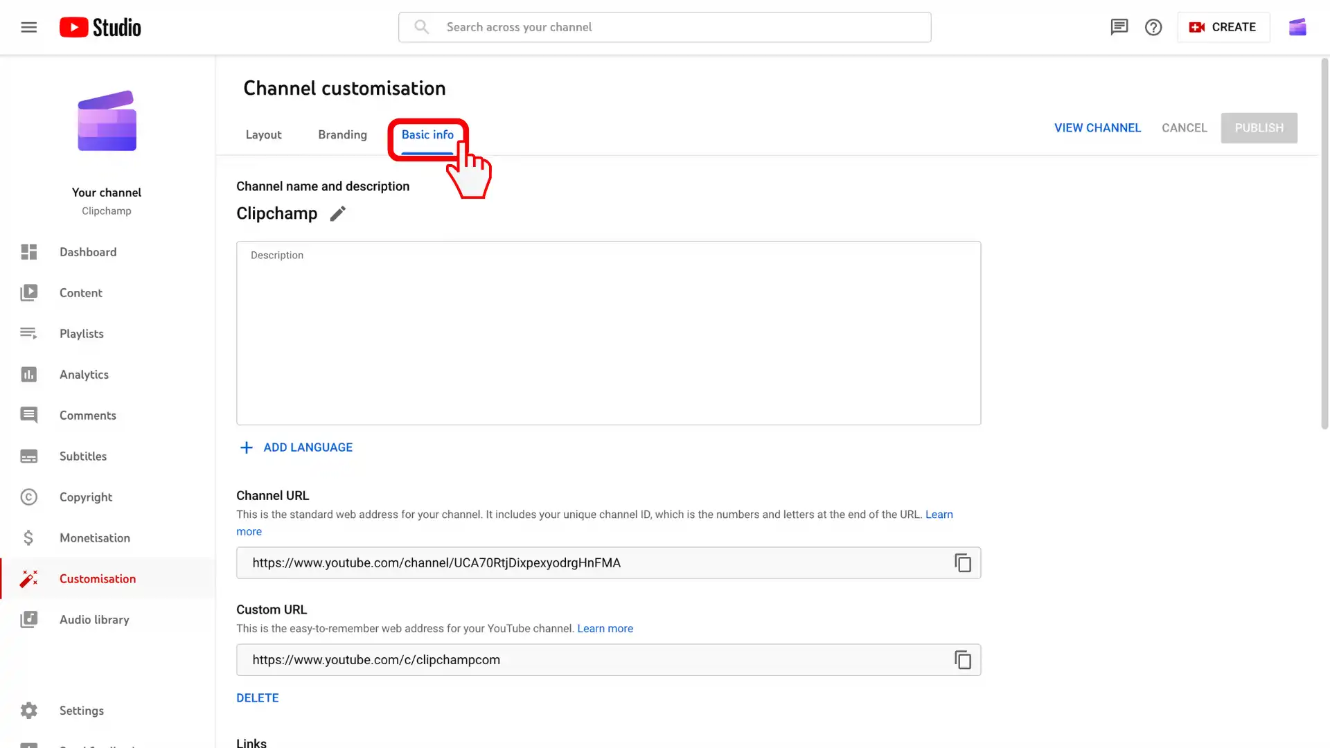 La guía definitiva para las descripciones de YouTube: paso 2 del canal