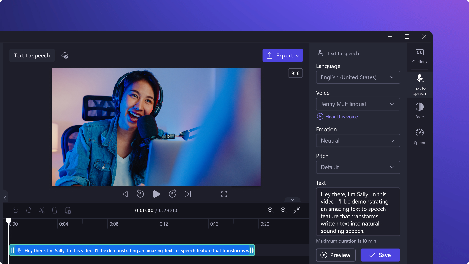 AI 画外音生成器。使用逼真的语音将文字转为语音 网站预览