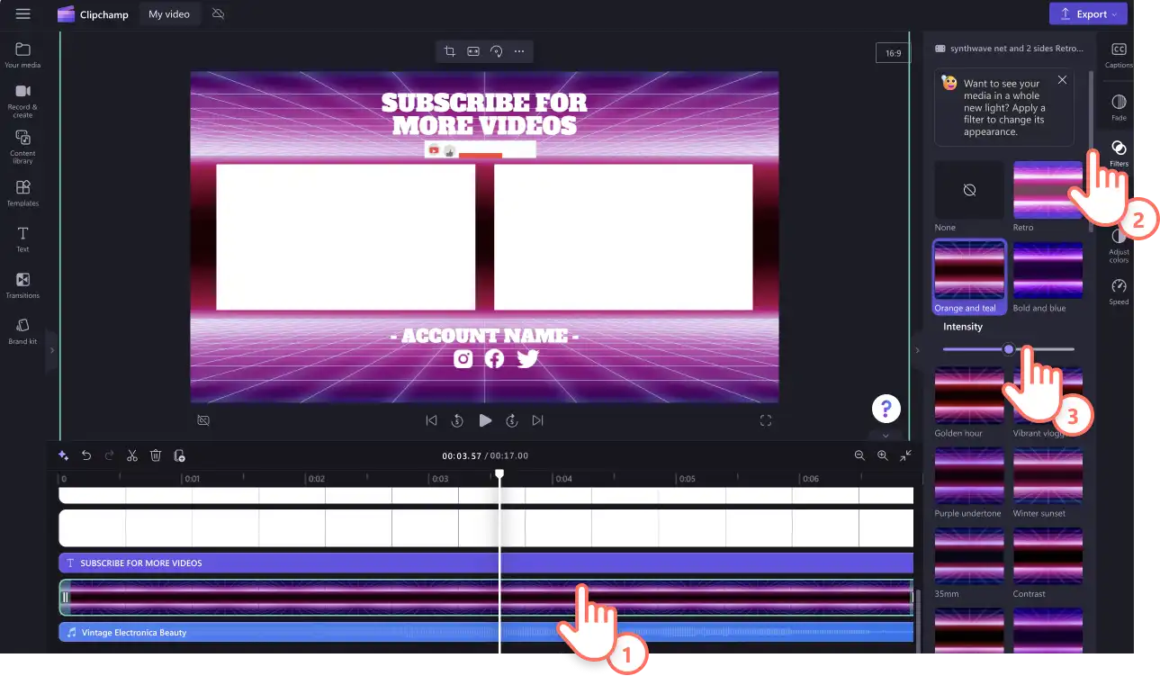 Videosuna filtre ekleyen bir kullanıcının resmi. 