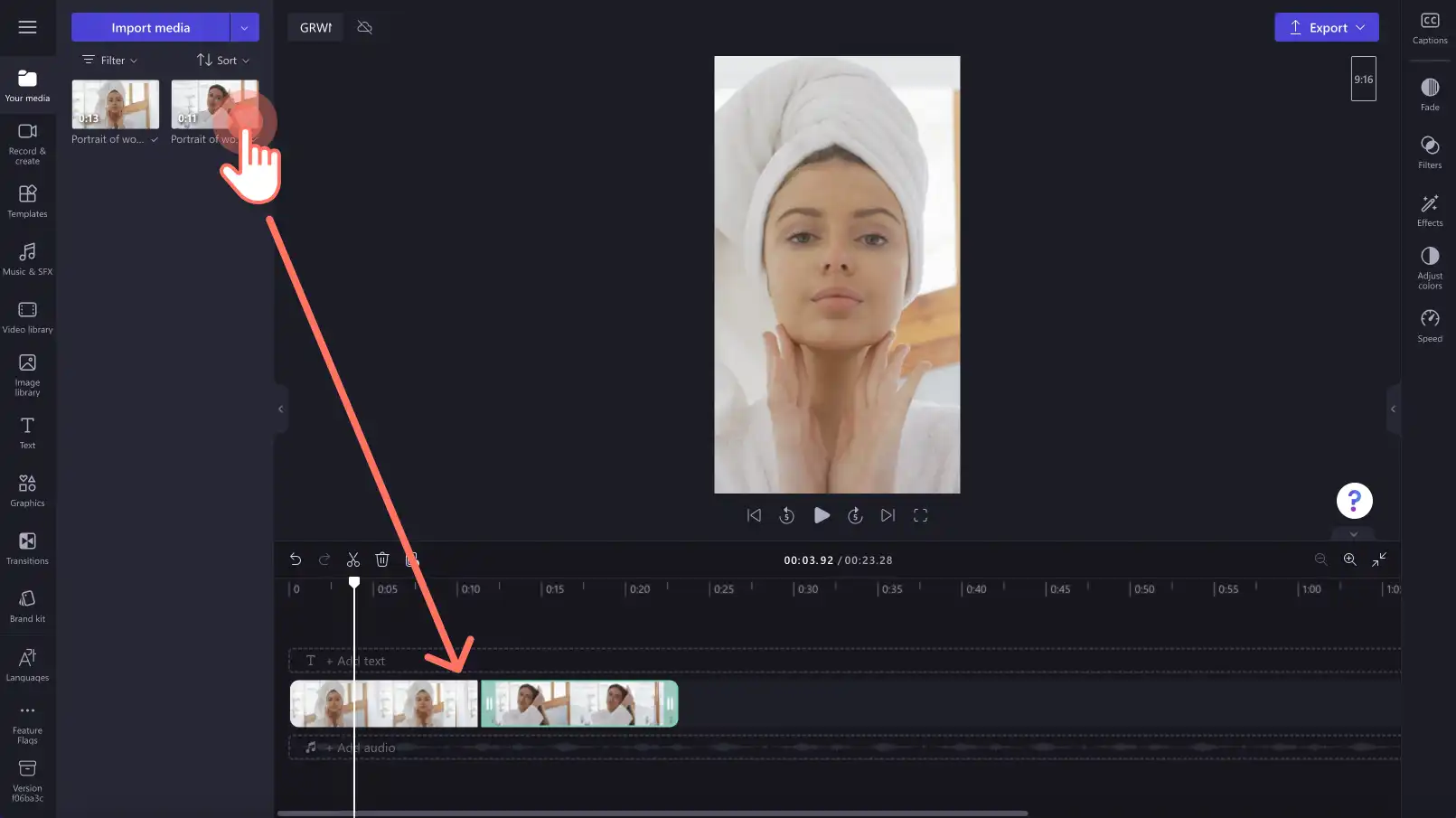 รูปภาพของผู้ใช้ที่เพิ่มสื่อลงในไทม์ไลน์
