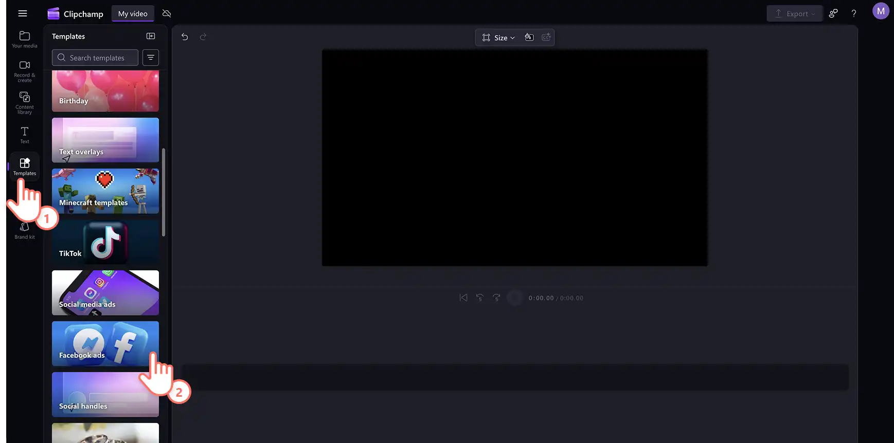 A user exploring video template collections in Clipchamp