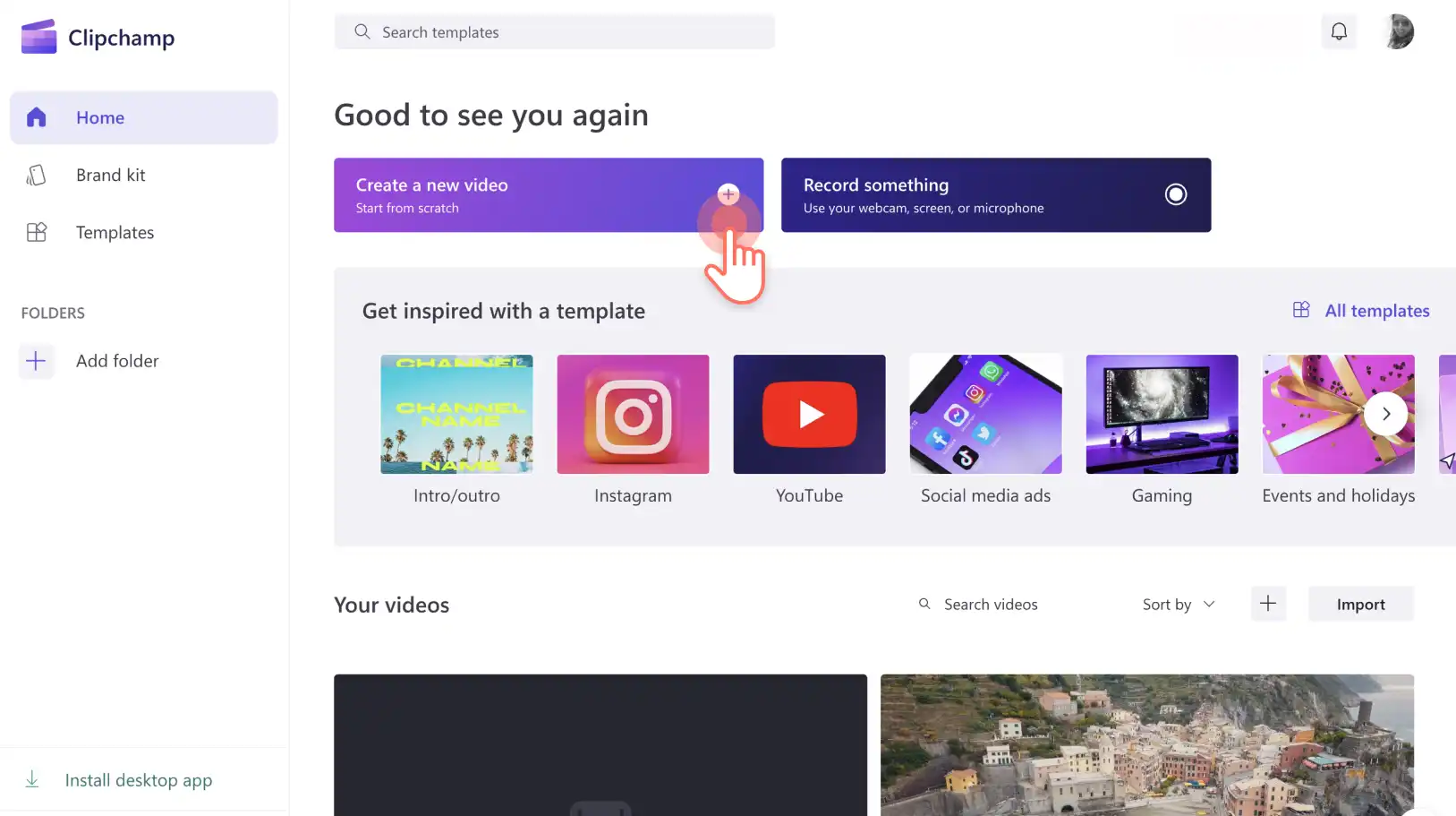 Langkah 1. Masuk ke Clipchamp atau daftar gratis