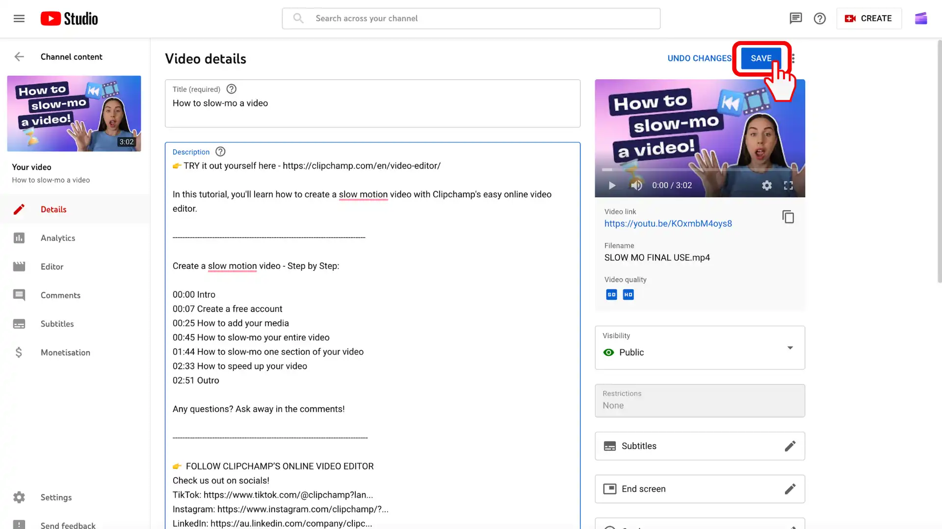 La guía definitiva para las descripciones de YouTube - paso 3