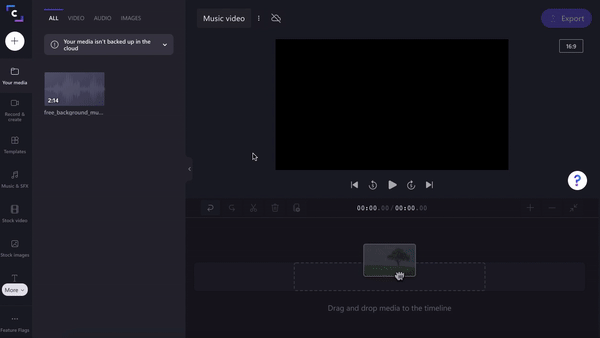 Step 4. Drag and drop music onto the timeline
