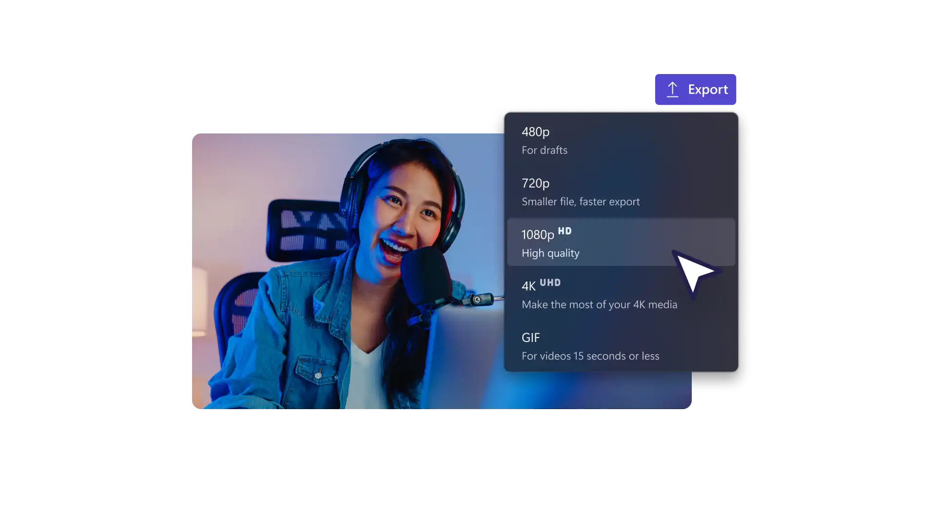YouTube - Clipchamp で 1080p HD で保存する