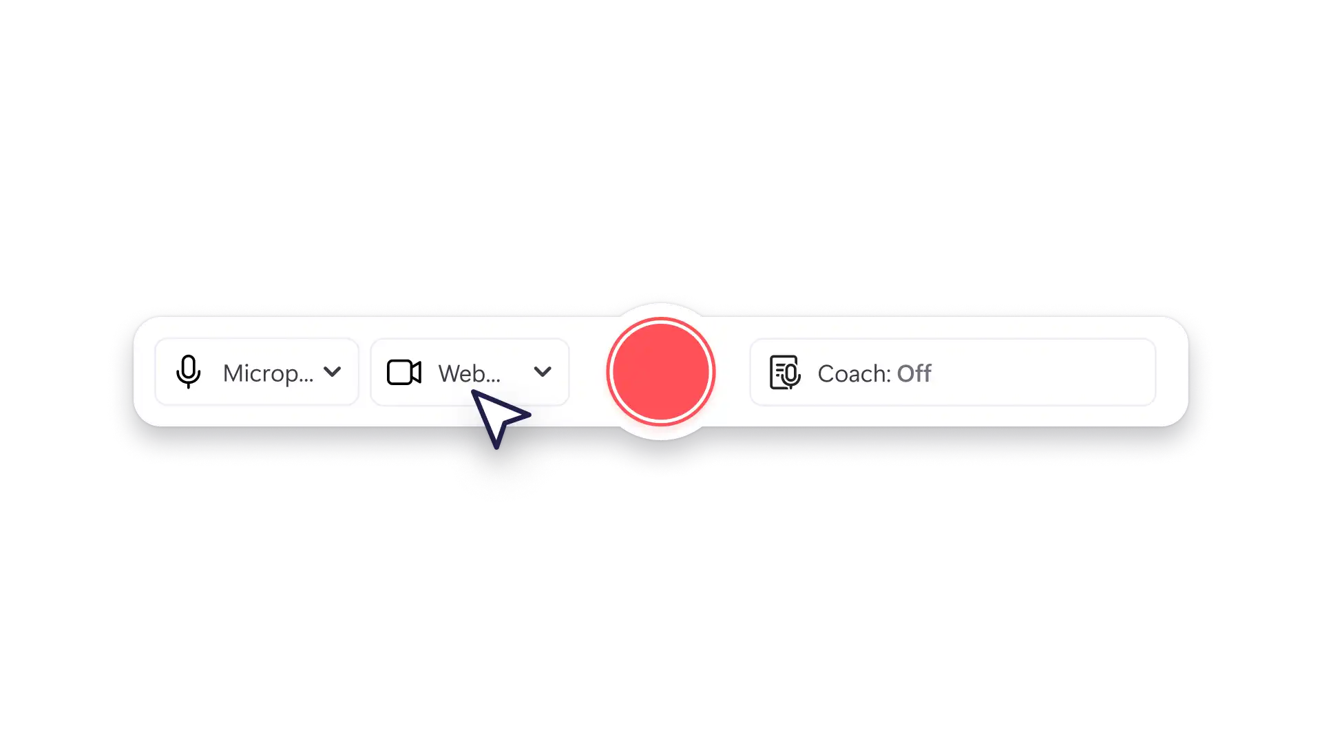 An image of a user selecting their microphone and camera source.