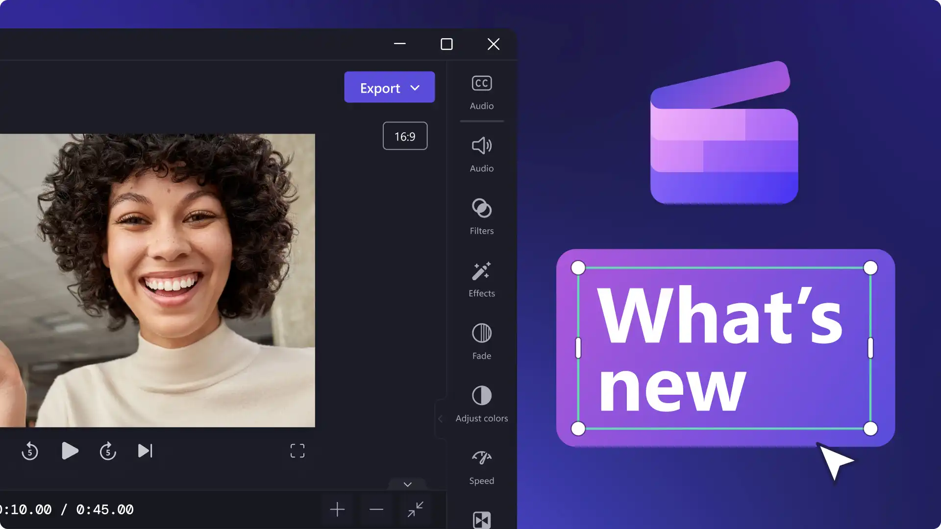 Imej kecil kemas kini produk Clipchamp