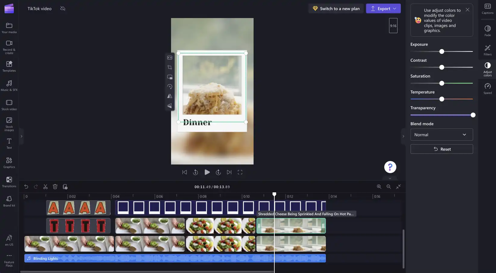 Clipchamp video düzenleyicisi ile TikTok videosu oluşturma - şablon 2