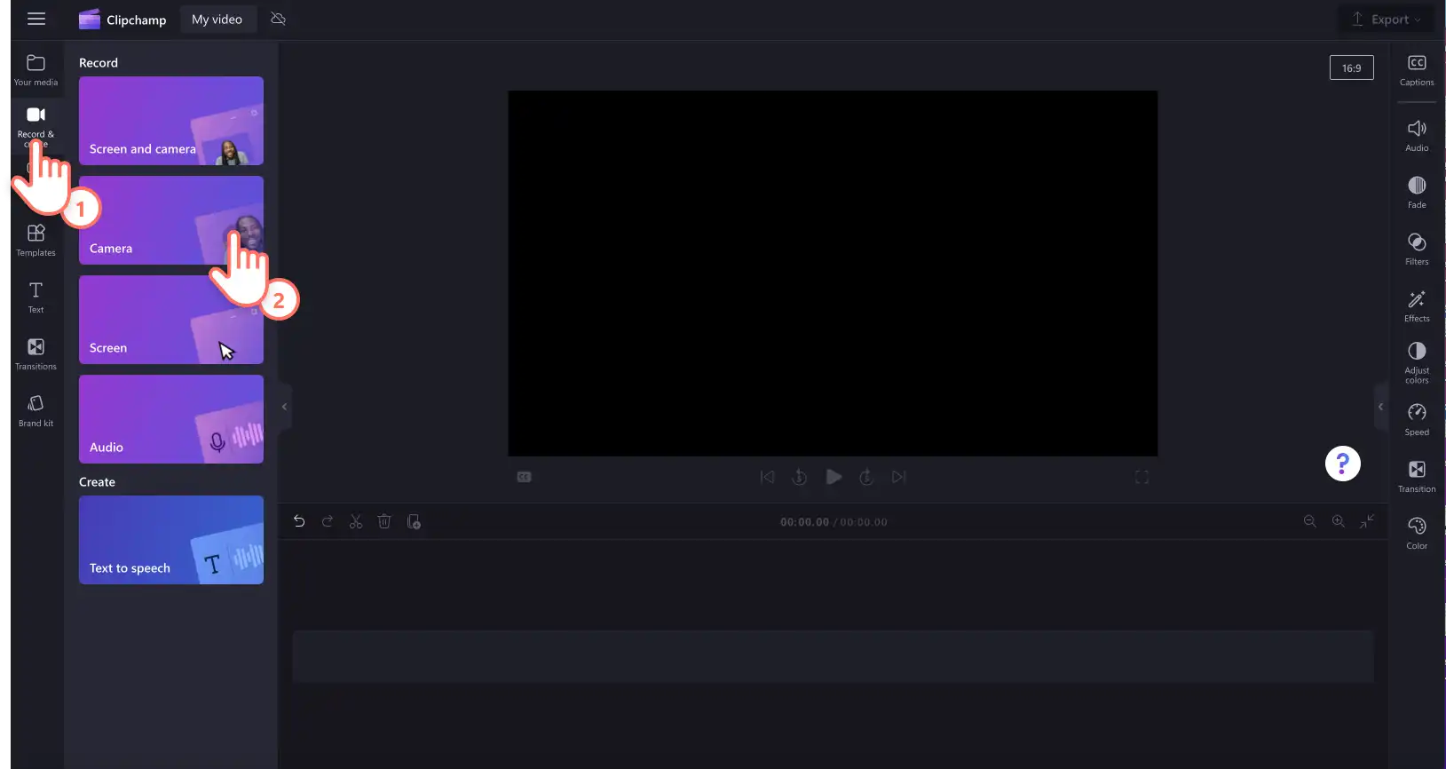 Rakamkan video kamera web dalam Clipchamp