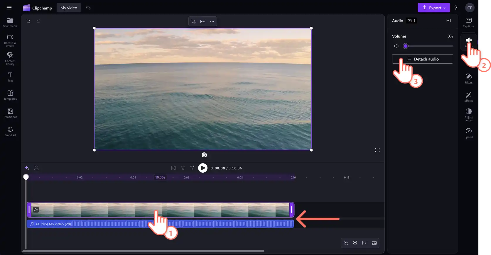 A user detaching audio from video