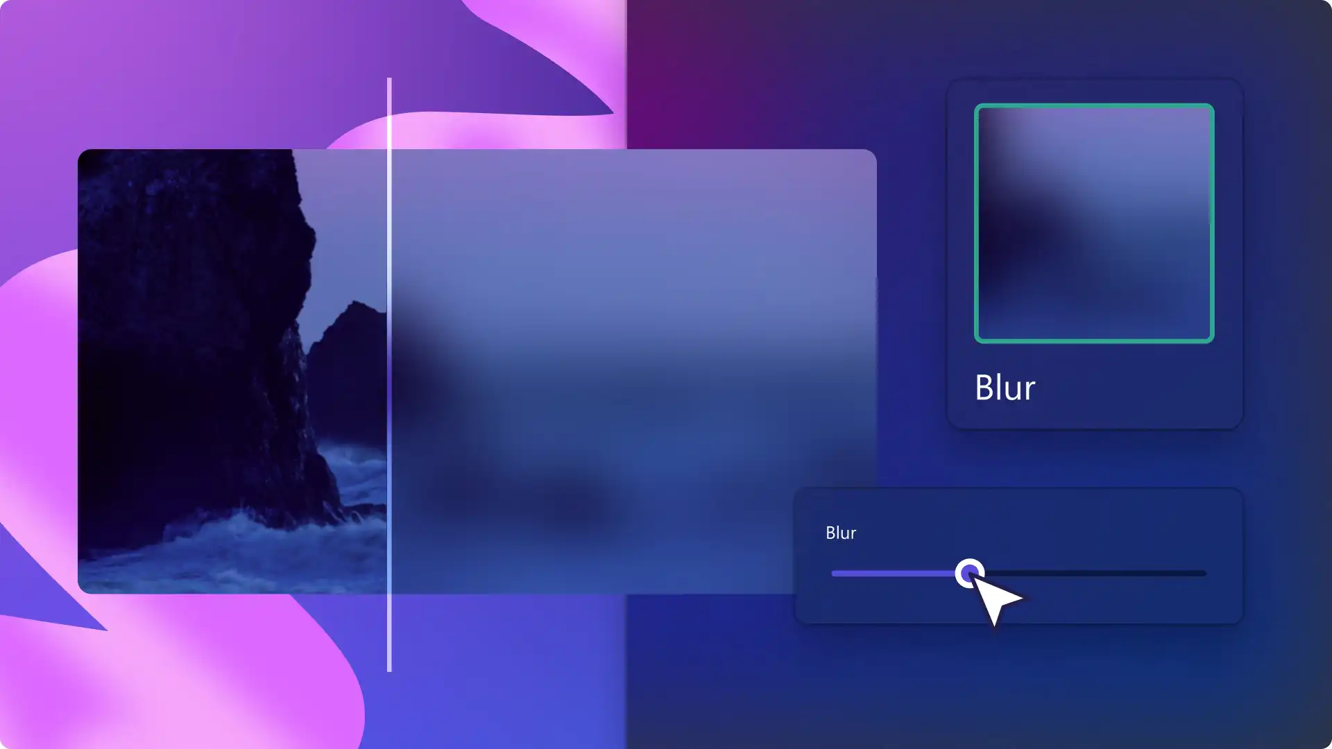 Hình ảnh hiệu ứng làm mờ trong Clipchamp. 