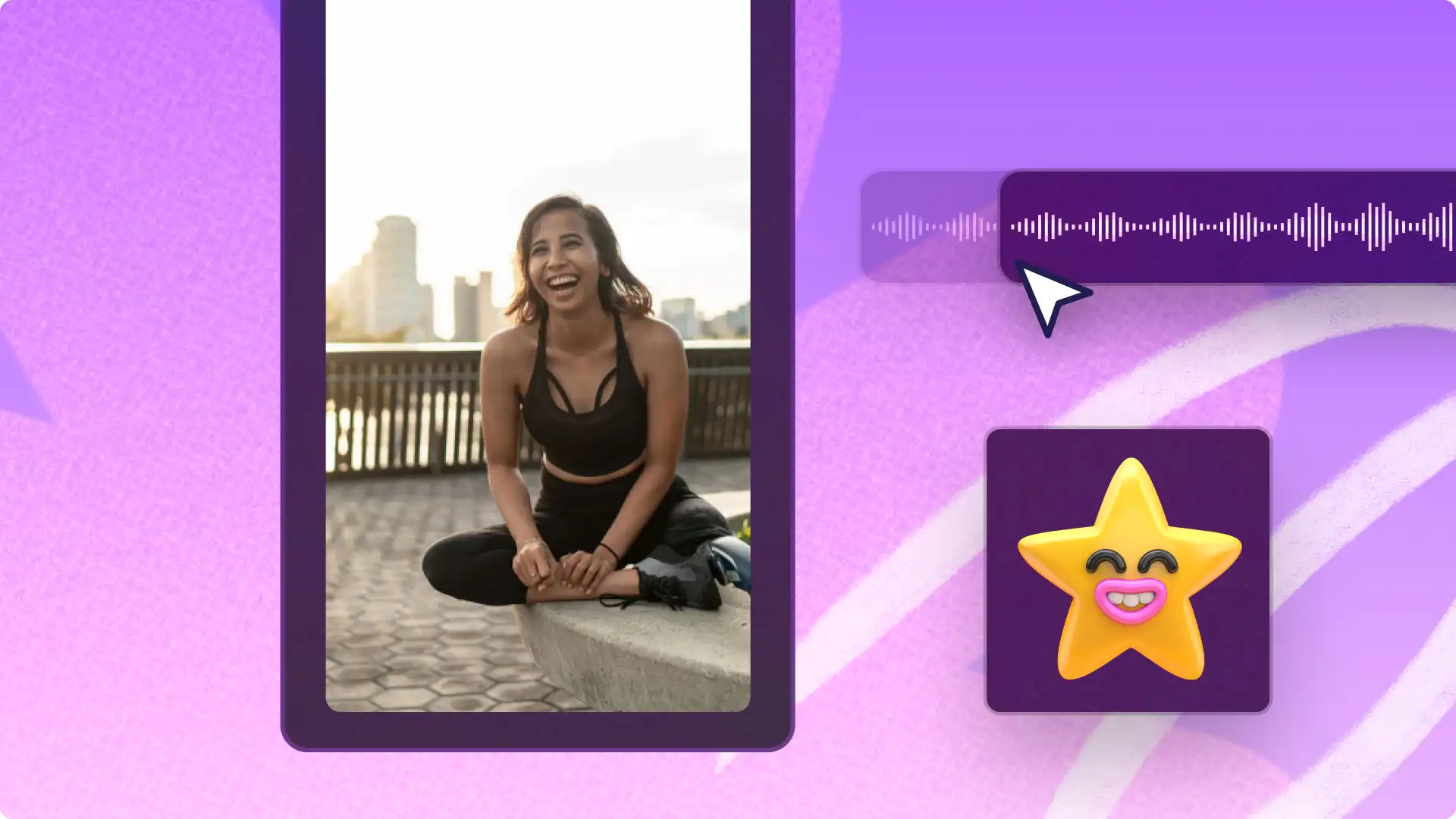 Imej seorang pengguna memangkas audio dalam Clipchamp