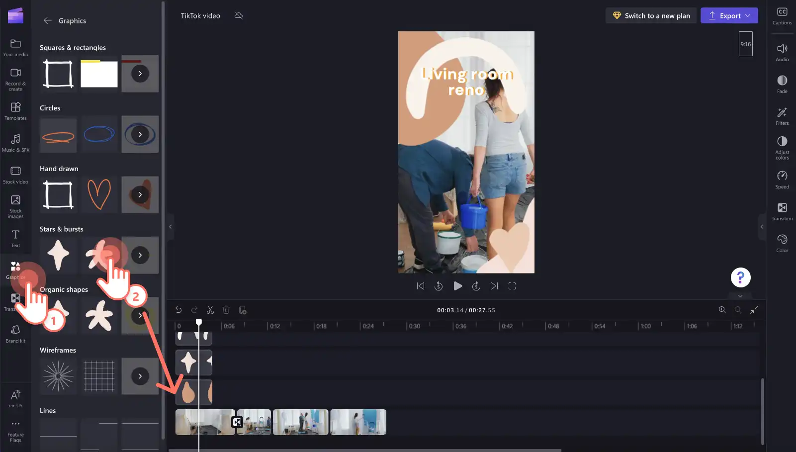 Clipchamp video düzenleyicisi ile TikTok videosu oluşturma - adım 2c