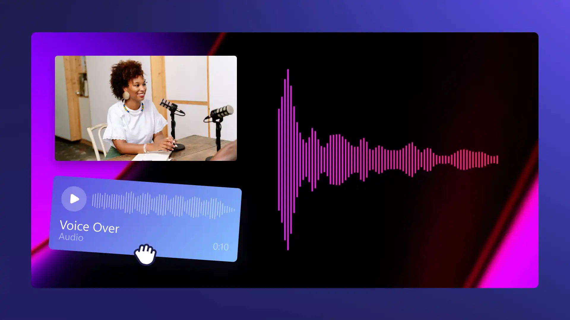 Gambar visualizer audio Clipchamp. 