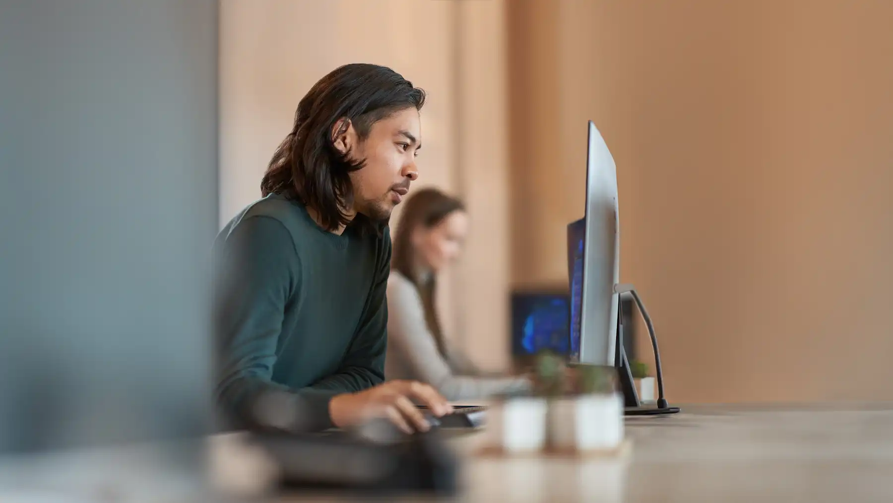 User creating Word documents on a computer
