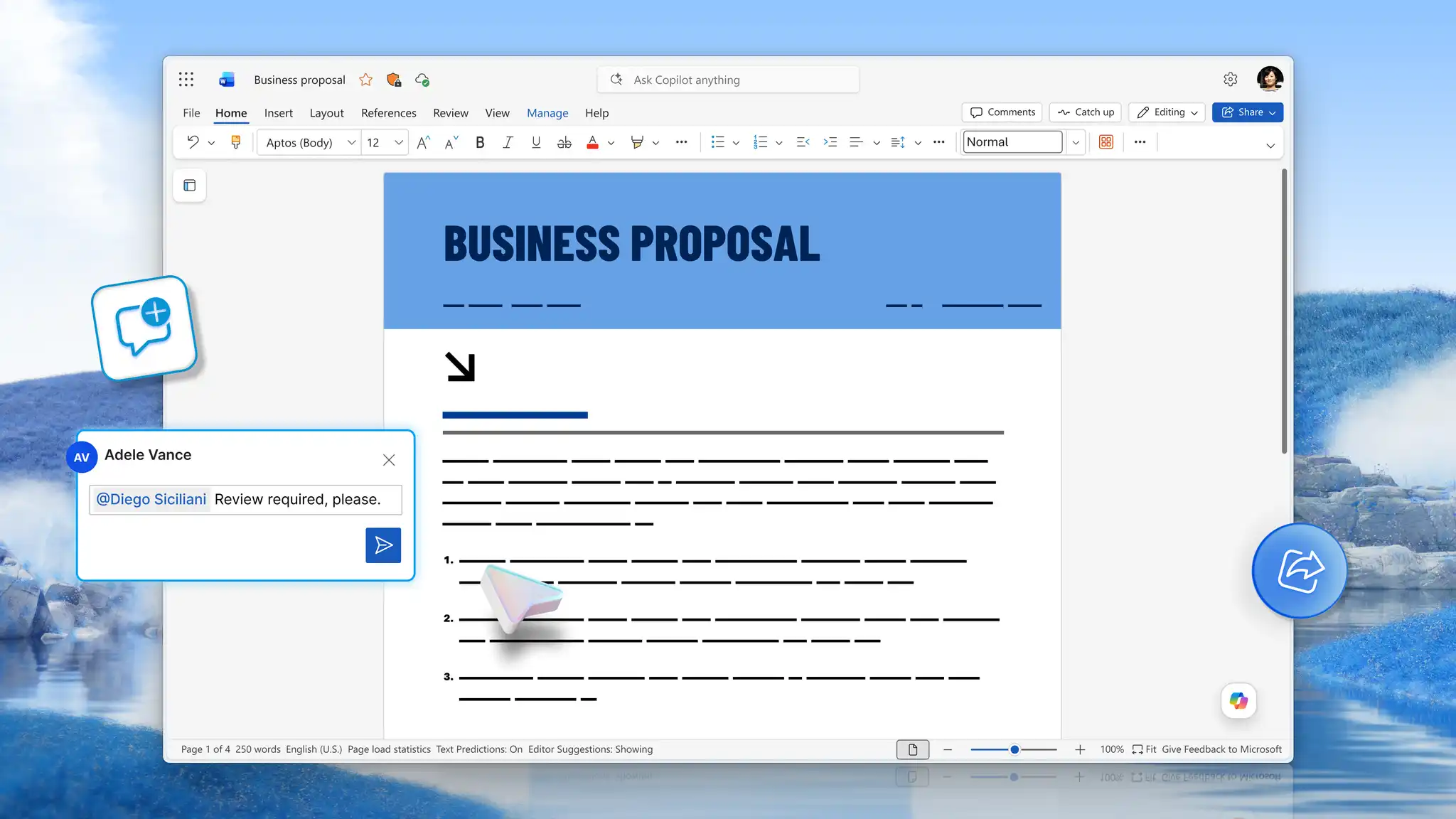 Trova modelli per ogni fase della pianificazione aziendale, dalle proposte commerciali alle presentazioni aziendali in Microsoft Word. 